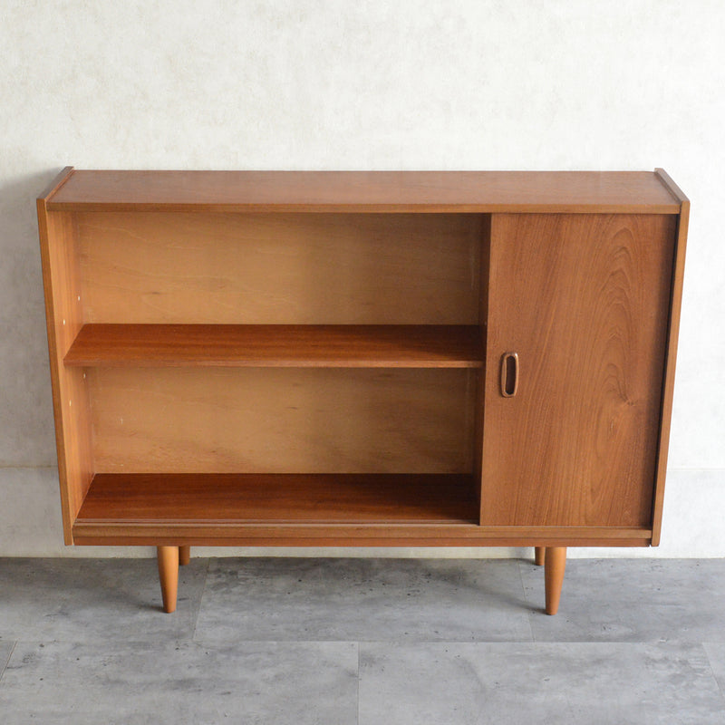 ミッドセンンチュリー ヴィンテージ　ガラスキャビネット 98(木扉付）