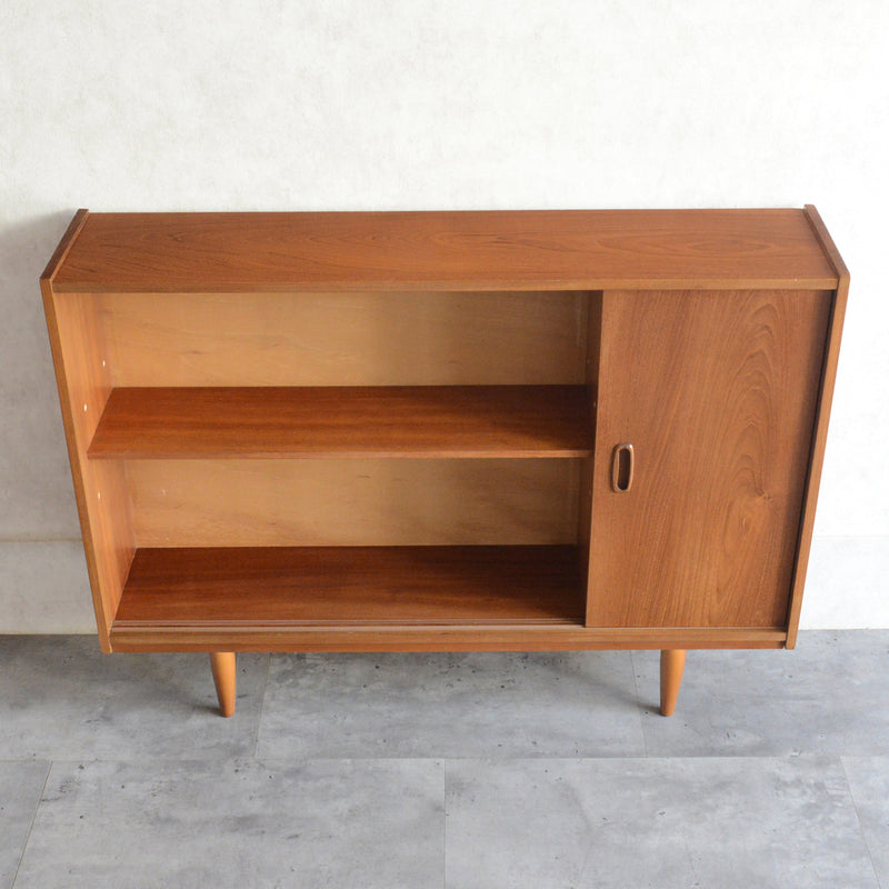 ミッドセンンチュリー ヴィンテージ　ガラスキャビネット 98(木扉付）