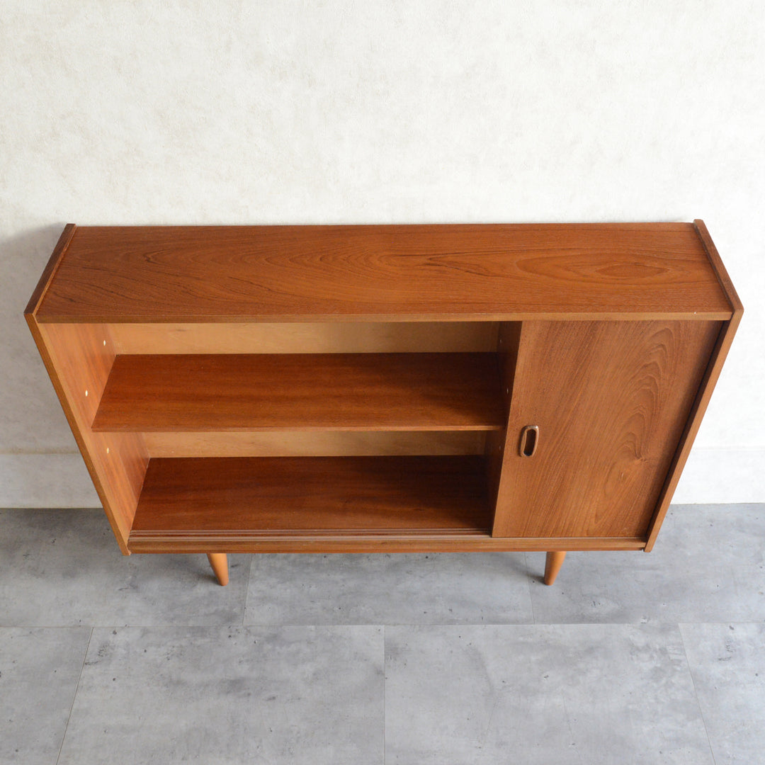 ミッドセンンチュリー ヴィンテージ　ガラスキャビネット 98(木扉付）