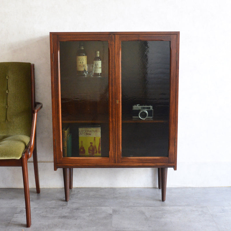 デンマークヴィンテージ　ローズウッド ガラスキャビネット 8-13