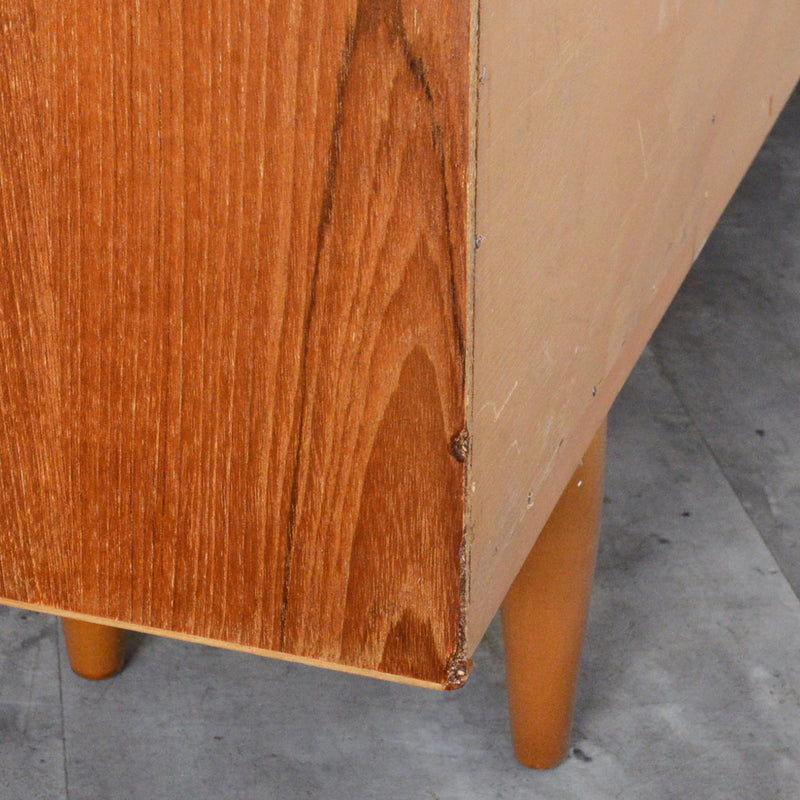 ミッドセンンチュリー ヴィンテージ　ガラスキャビネット 98(木扉付）