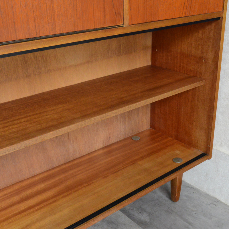 AVALONアバロン ガラスキャビネット56  (抽斗・フラップ扉付）