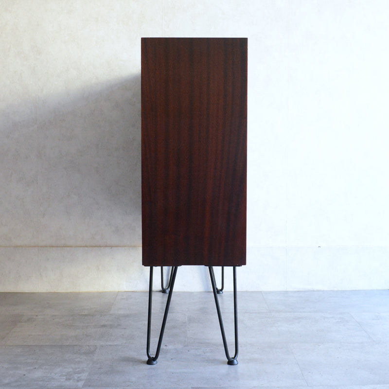 60S ヴィンテージ ガラスキャビネット60(ヘアピンレッグ）