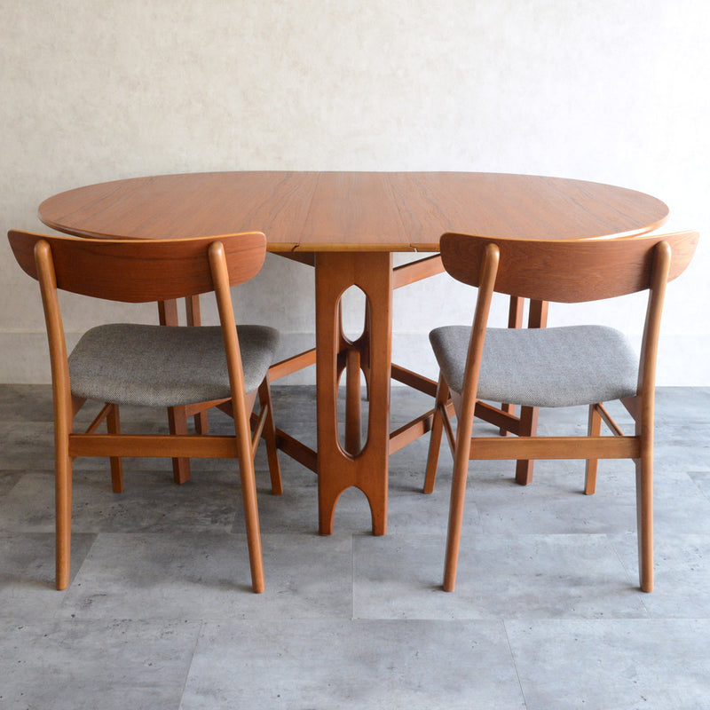 Jentique ジェンティーク　ゲートレッグテーブル 45（オーバル・天板剝離再塗装済）