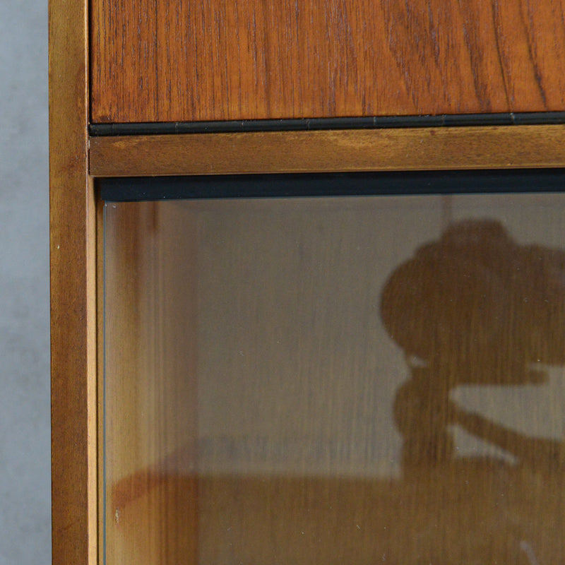 AVALONアバロン ガラスキャビネット56  (抽斗・フラップ扉付）