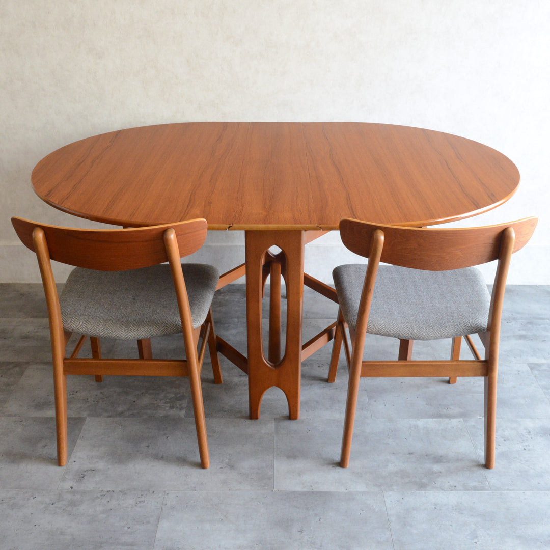 Jentique ジェンティーク　ゲートレッグテーブル 45（オーバル・天板剝離再塗装済）