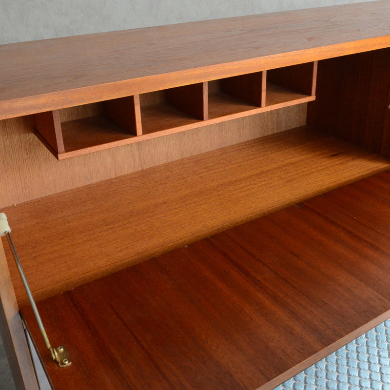 AVALONアバロン ガラスキャビネット56  (抽斗・フラップ扉付）