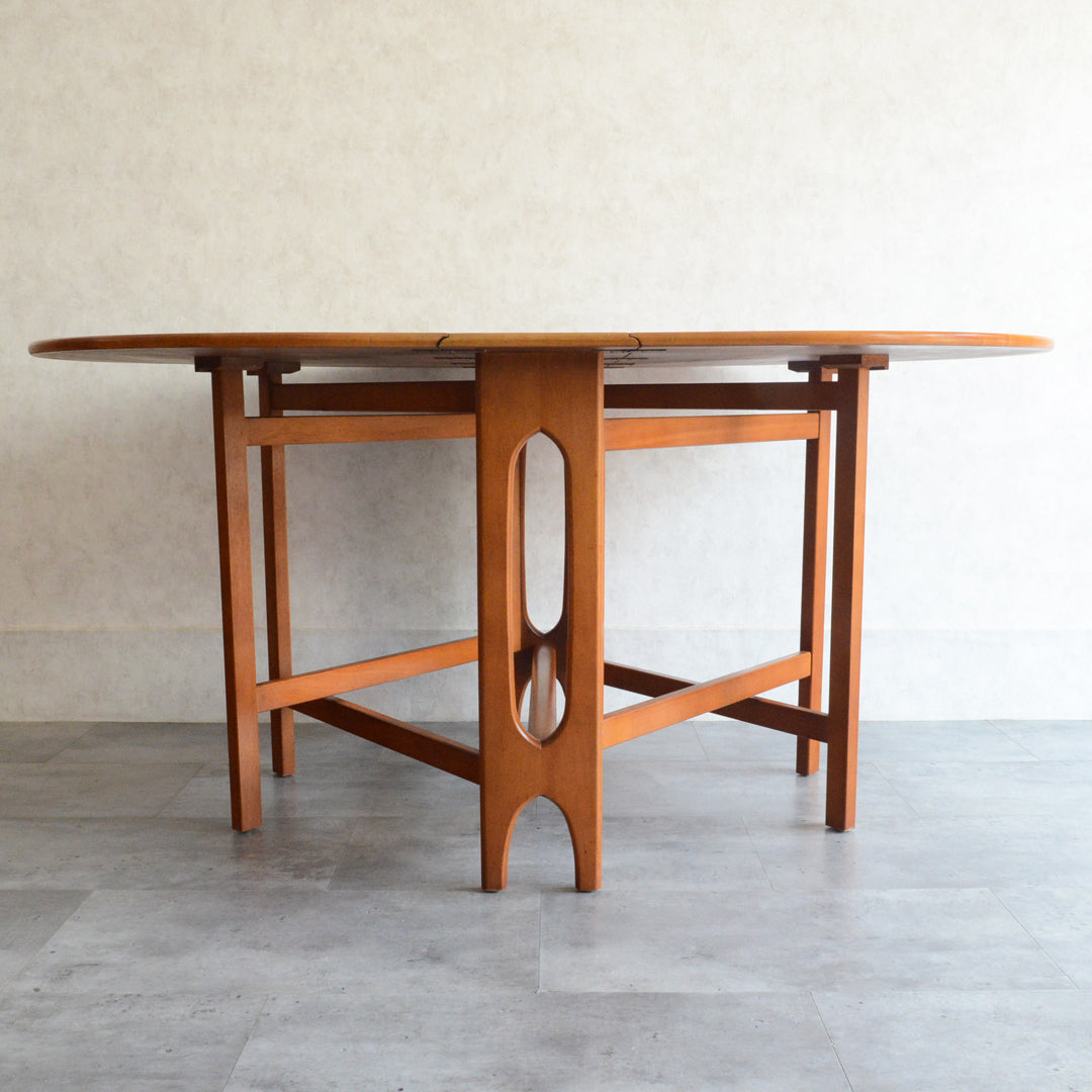 Jentique ジェンティーク　ゲートレッグテーブル 45（オーバル・天板剝離再塗装済）