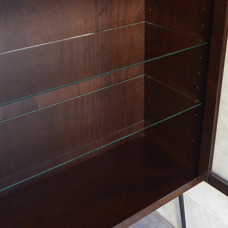 60S ヴィンテージ ガラスキャビネット60(ヘアピンレッグ）