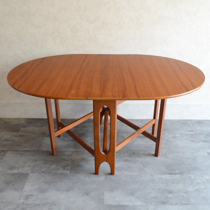 Jentique ジェンティーク　ゲートレッグテーブル 45（オーバル・天板剝離再塗装済）