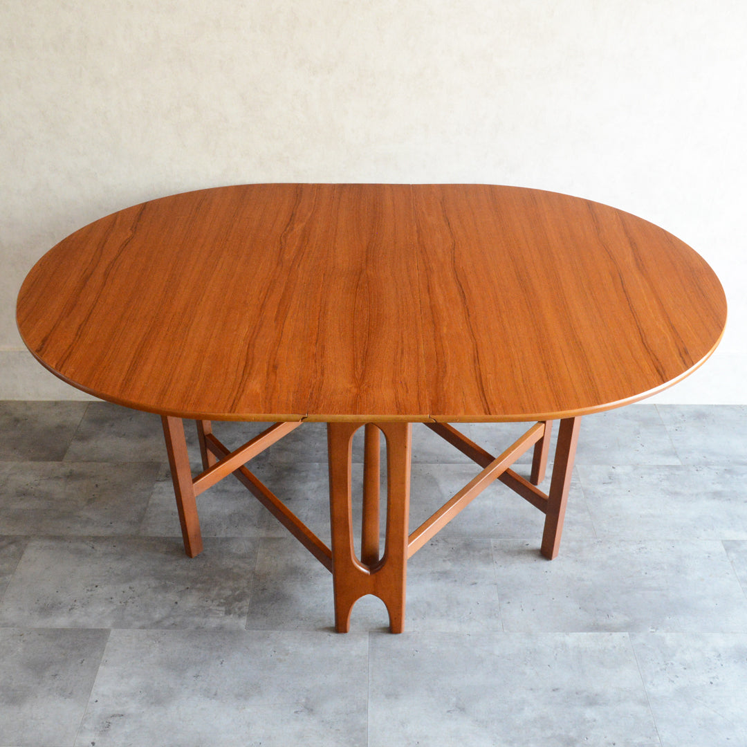 Jentique ジェンティーク　ゲートレッグテーブル 45（オーバル・天板剝離再塗装済）