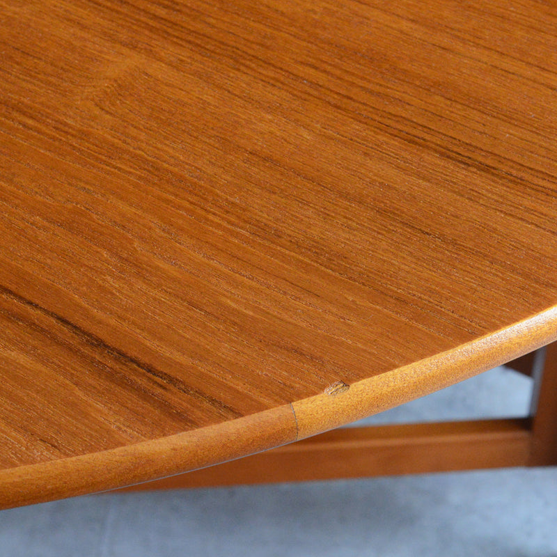 Jentique ジェンティーク　ゲートレッグテーブル 45（オーバル・天板剝離再塗装済）