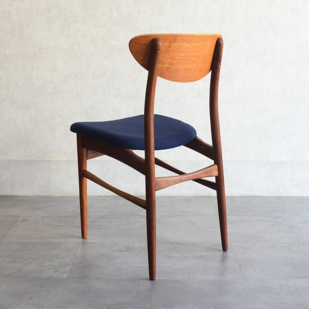 デンマークヴィンテージ チークダイニングチェア5-149 （ネイビー）