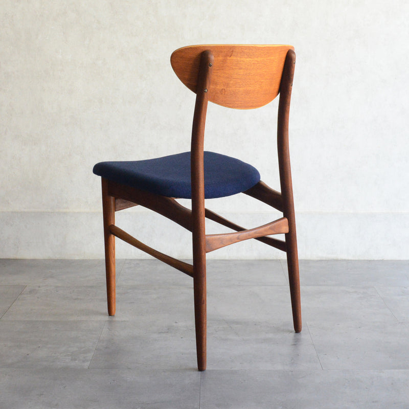 デンマークヴィンテージ チークダイニングチェア5-149 （ネイビー）