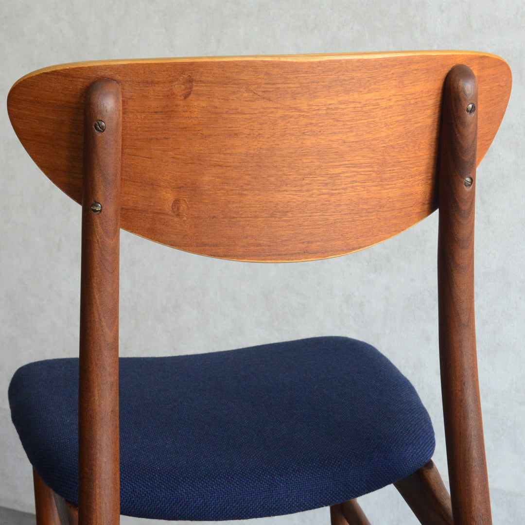デンマークヴィンテージ チークダイニングチェア5-149 （ネイビー）