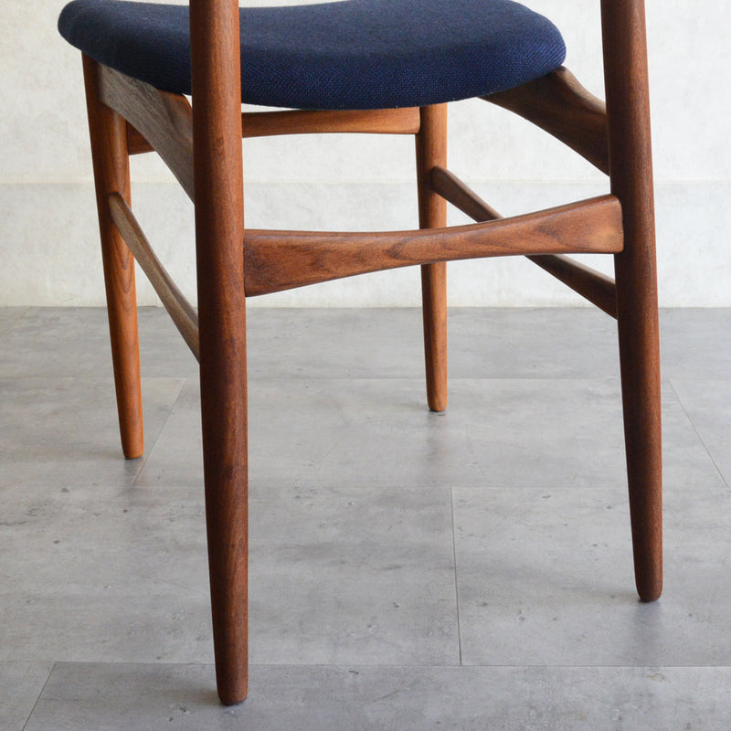 デンマークヴィンテージ チークダイニングチェア5-149 （ネイビー）