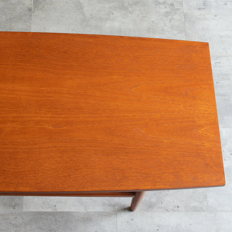 60S ラダー棚付きチーク ローテーブル 31 (天板剝離再塗装済)