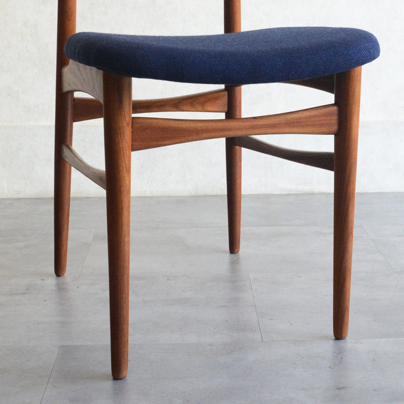 デンマークヴィンテージ チークダイニングチェア5-149 （ネイビー）