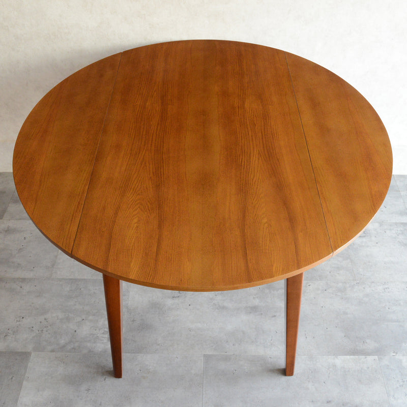 ミッドセンチュリー バタフライ ラウンド テーブル10（天板剥離再塗装済）