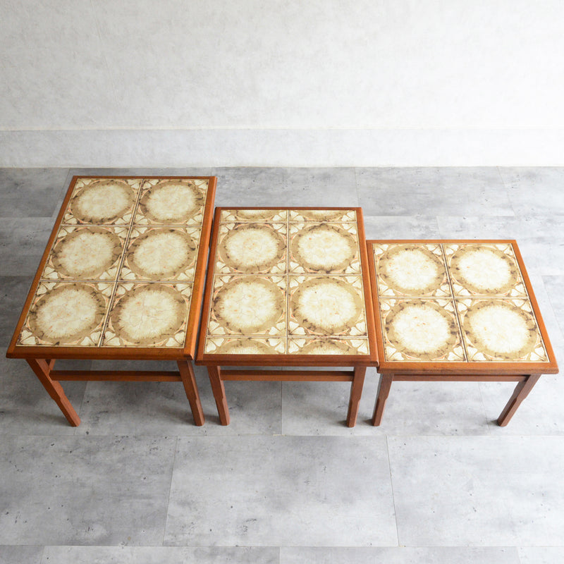 ミッドセンチュリー ヴィンテージ　タイルトップネストテーブル 14