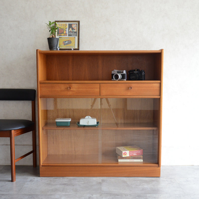 Nathan ネイサン キャビネット 41  (ガラス付・天板剥離再塗装済)