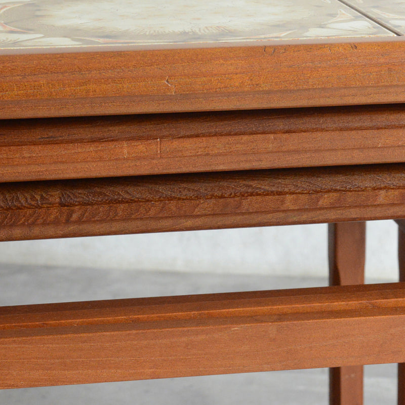 ミッドセンチュリー ヴィンテージ　タイルトップネストテーブル 14