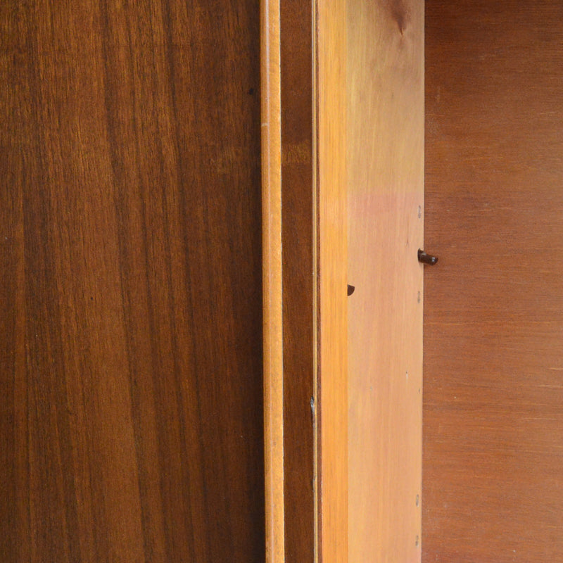 ミッドセンンチュリー ヴィンテージ　ガラスキャビネット 73(木扉付）