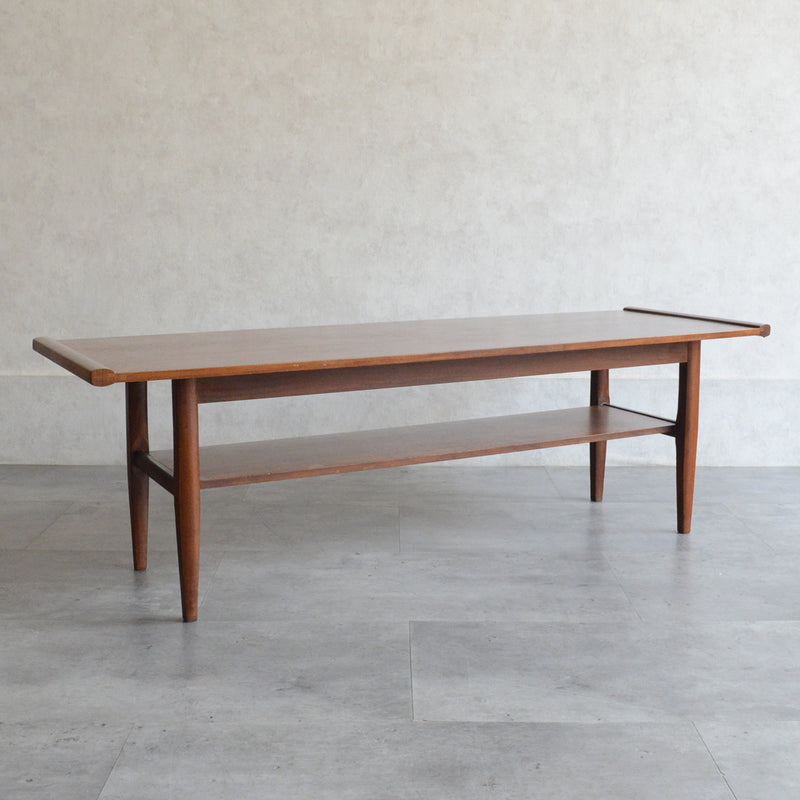 Myer メイヤー  ミッドセンチュリー チーク ローテーブル 59(天板剝離再塗装済)