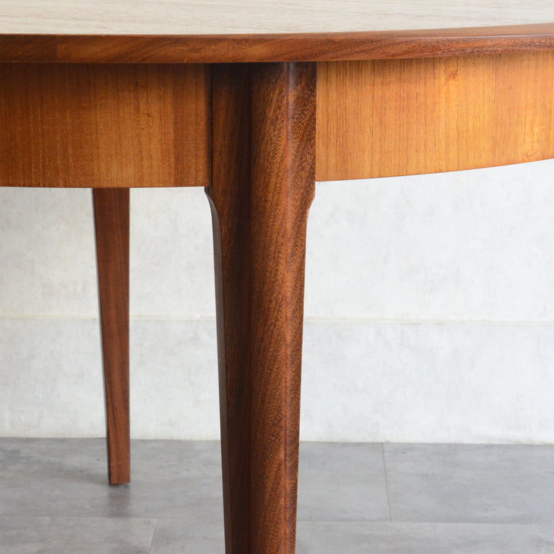 ミッドセンチュリー コンパクト ラウンド エクステンションテーブル 09 (天板剥離再塗装済）