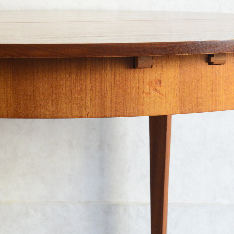 ミッドセンチュリー コンパクト ラウンド エクステンションテーブル 09 (天板剥離再塗装済）