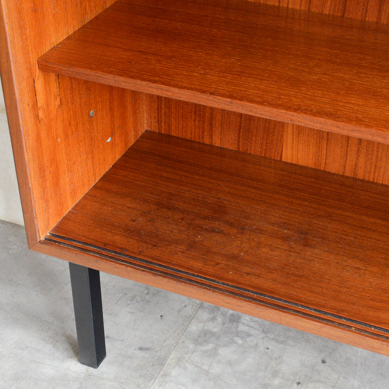 デンマーク ヴィンテージ チークガラスキャビネット80(アイアンレッグ)