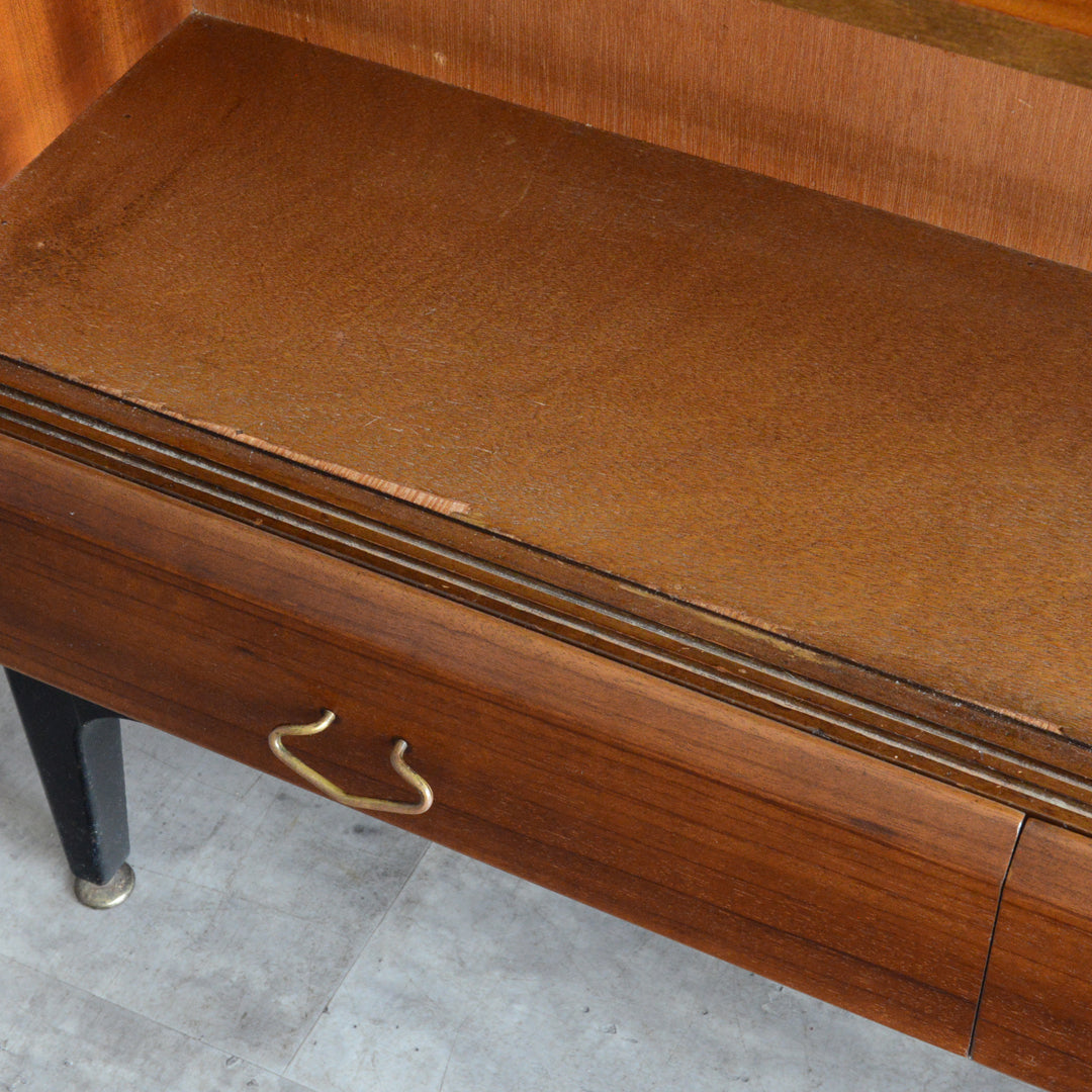 Jentique  ジェンティーク　抽斗付きガラスキャビネット 72(天板剥離再塗装）