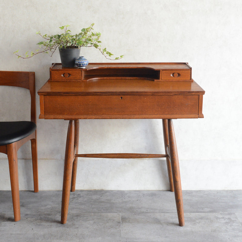 60S ヴィンテージ オークデスク 14 (天板剝離再塗装済）