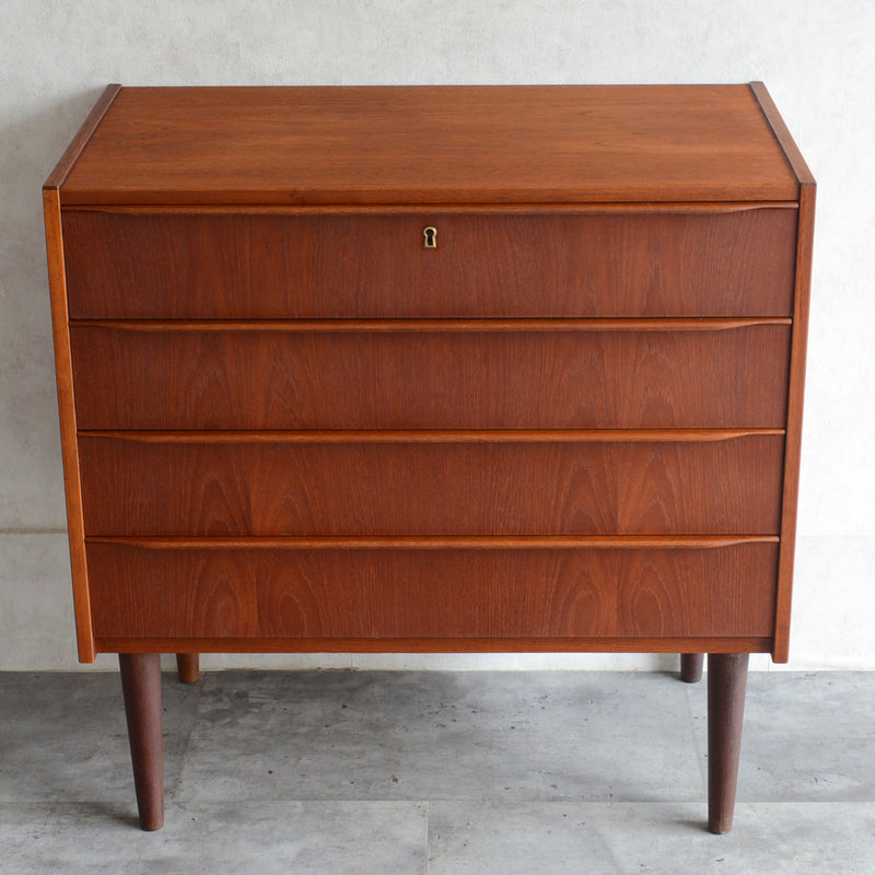 スウェーデン ヴィンテージ  チーク４段チェスト 5-15(ウッドオイル仕上）