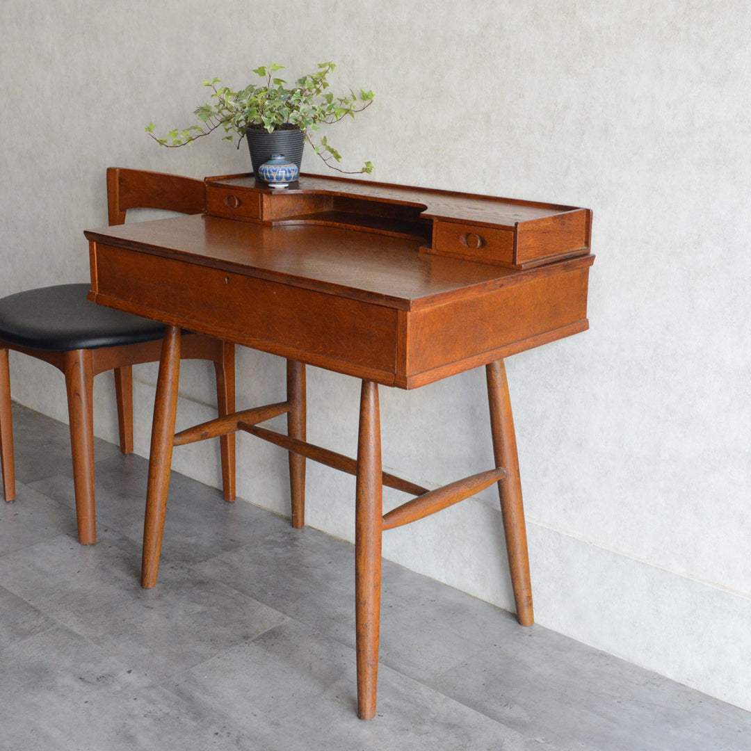 60S ヴィンテージ オークデスク 14 (天板剝離再塗装済）