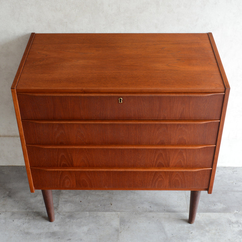 スウェーデン ヴィンテージ  チーク４段チェスト 5-15(ウッドオイル仕上）