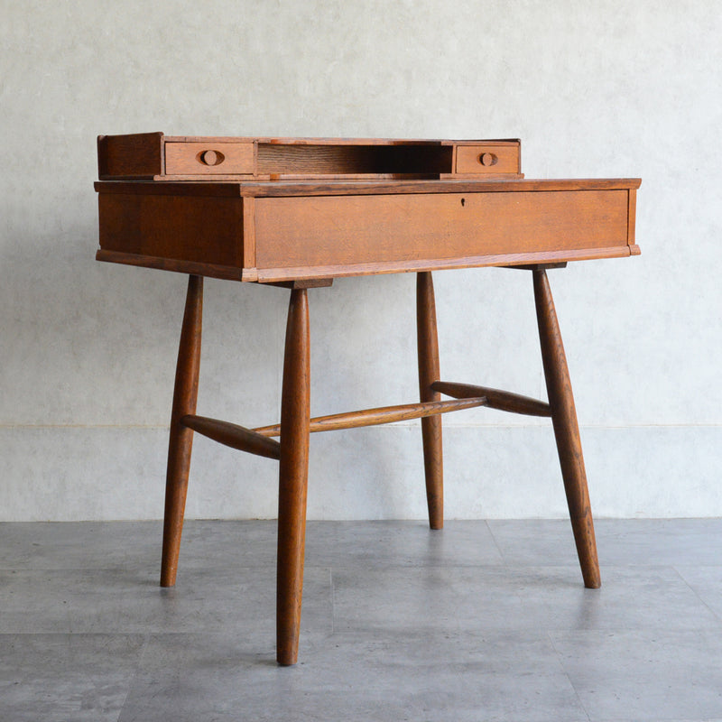 60S ヴィンテージ オークデスク 14 (天板剝離再塗装済）