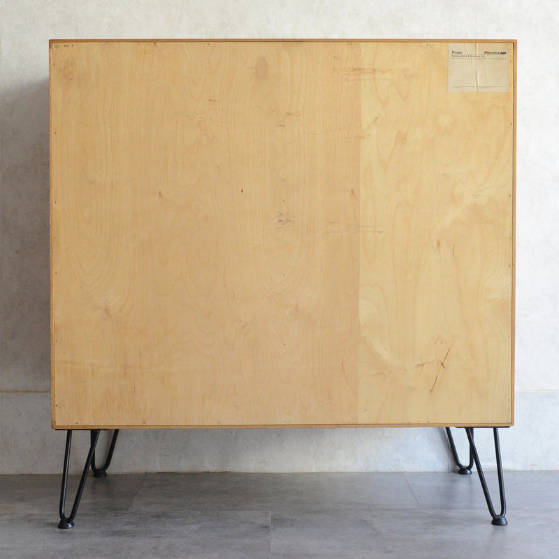 60S オークキャビネット/レコードキャビネット 02（天板剥離再塗装済）