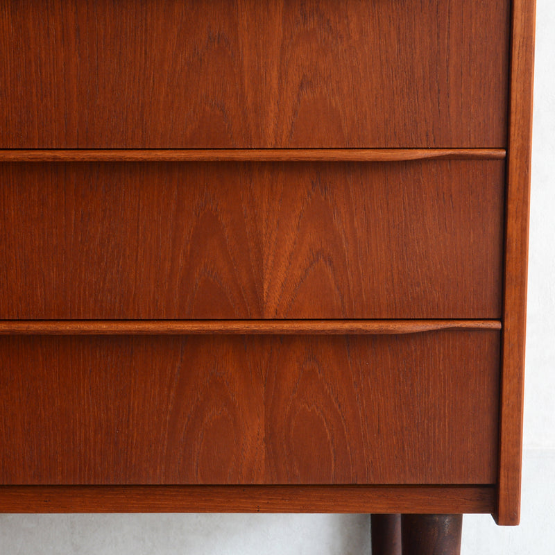 スウェーデン ヴィンテージ  チーク４段チェスト 5-15(ウッドオイル仕上）