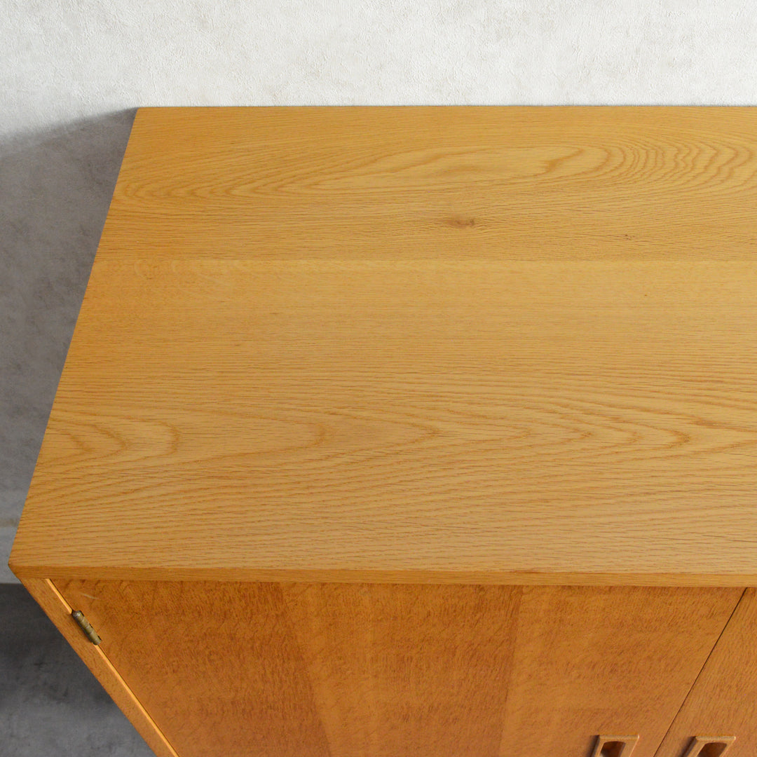 60S オークキャビネット/レコードキャビネット 02（天板剥離再塗装済）