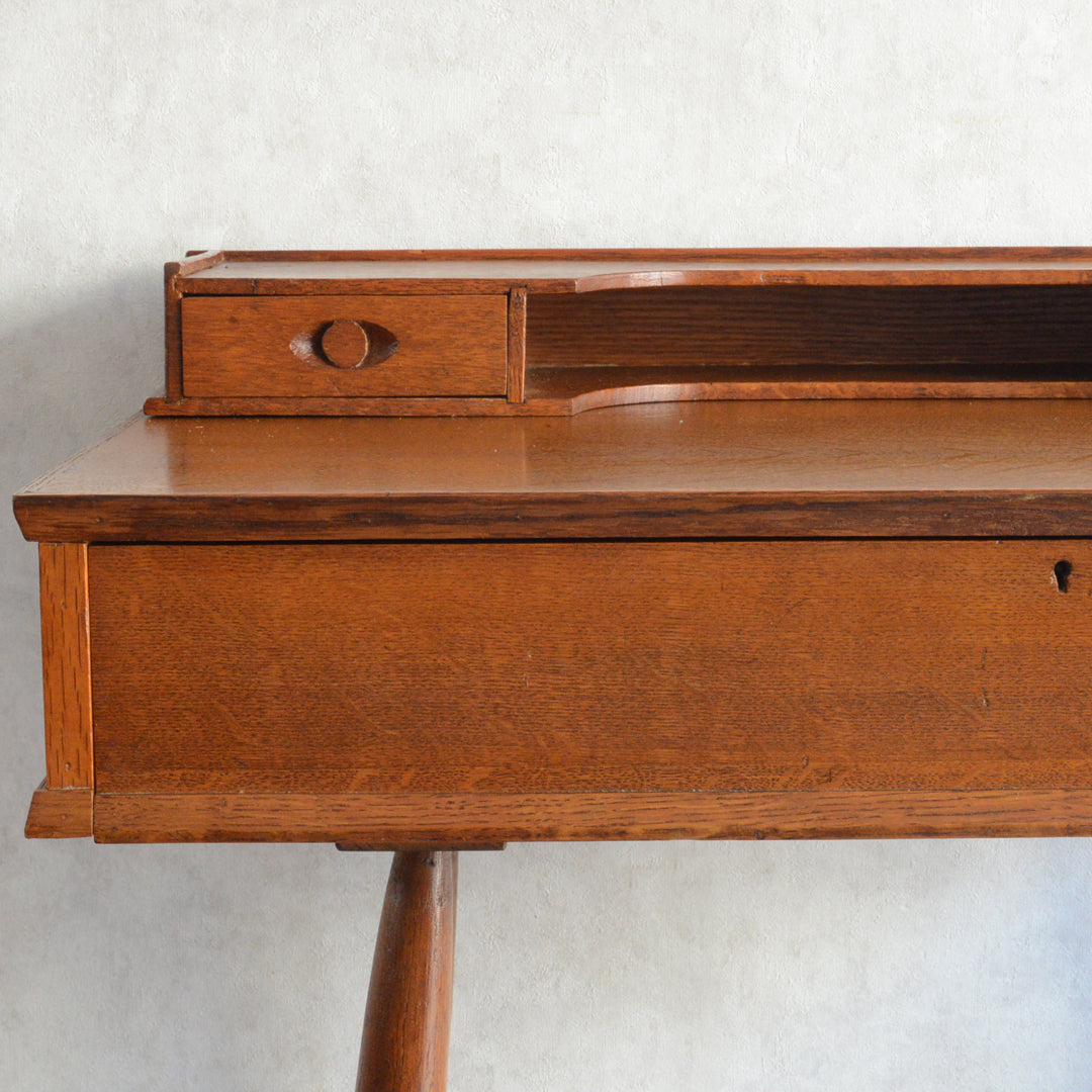 60S ヴィンテージ オークデスク 14 (天板剝離再塗装済）