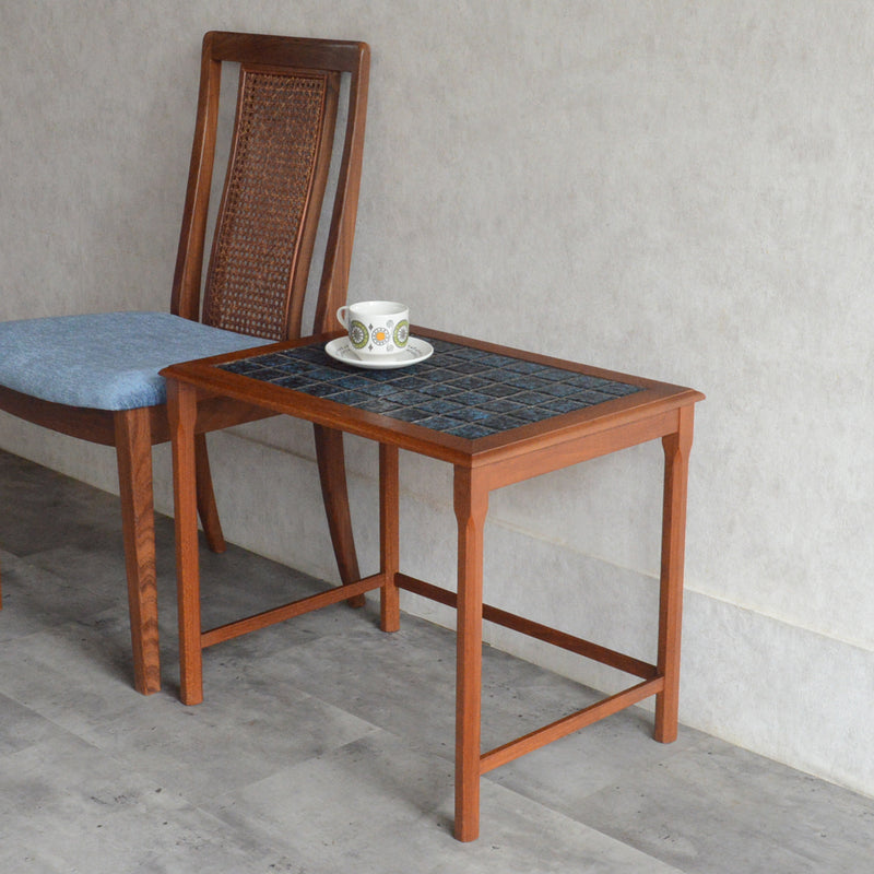 デンマークヴィンテージ ブルータイル チーク ローテーブル 8-61