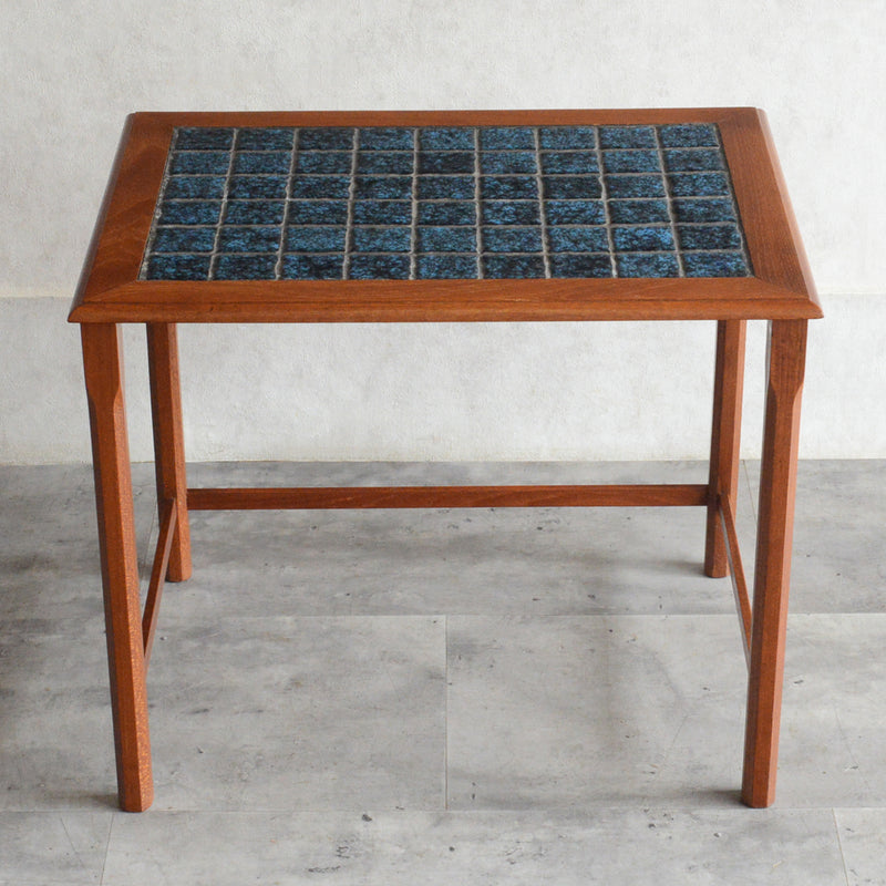 デンマークヴィンテージ ブルータイル チーク ローテーブル 8-61