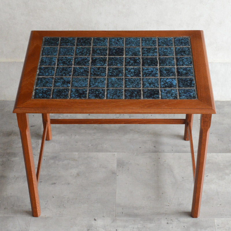 デンマークヴィンテージ ブルータイル チーク ローテーブル 8-61