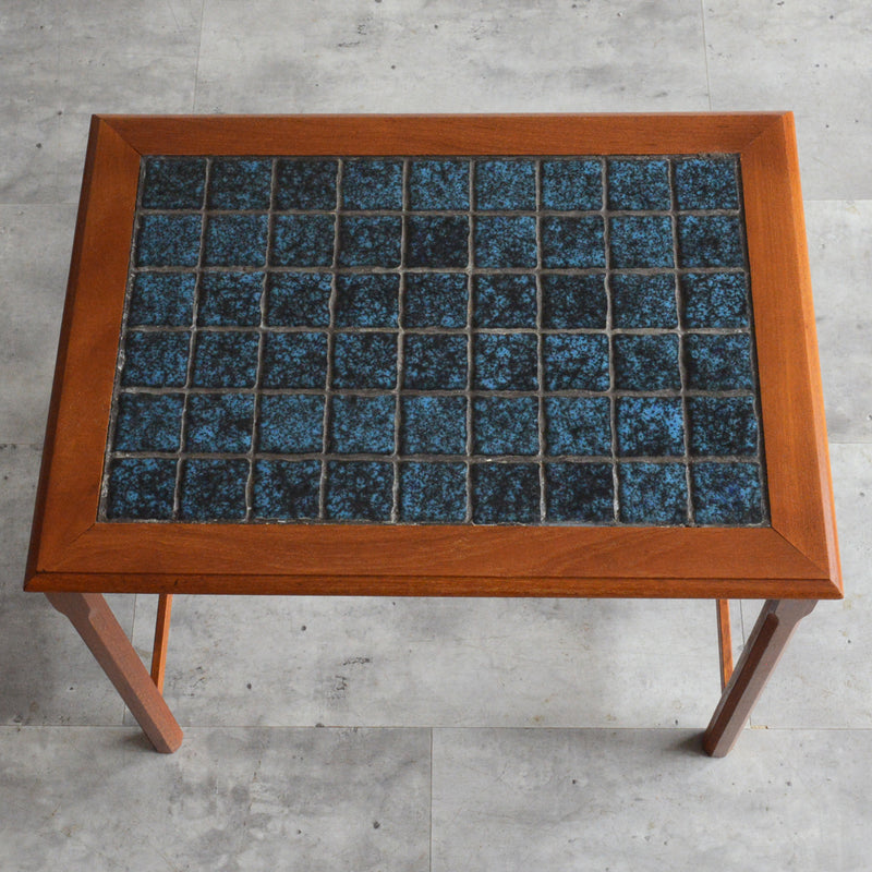 デンマークヴィンテージ ブルータイル チーク ローテーブル 8-61