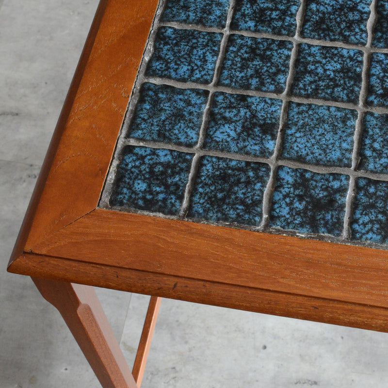 デンマークヴィンテージ ブルータイル チーク ローテーブル 8-61