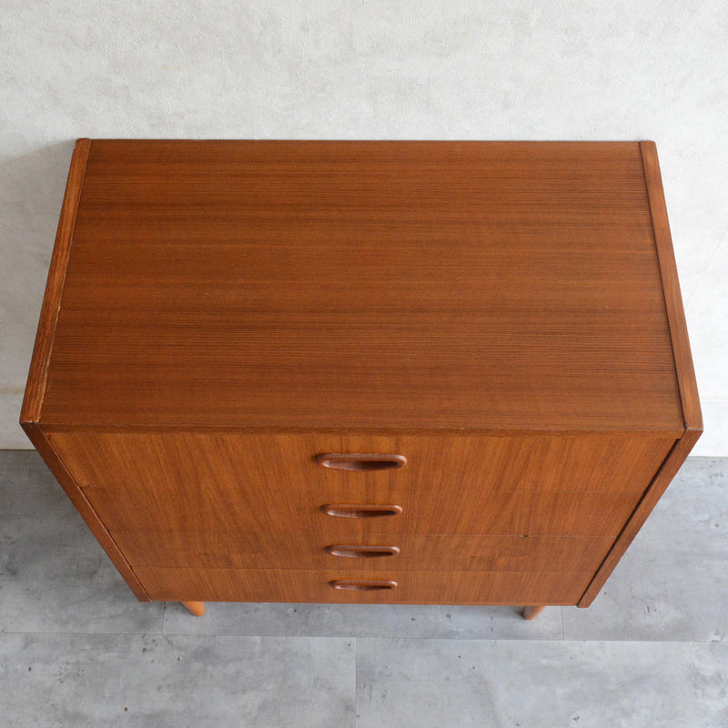 デンマークヴィンテージ  チーク４段チェスト 8-48