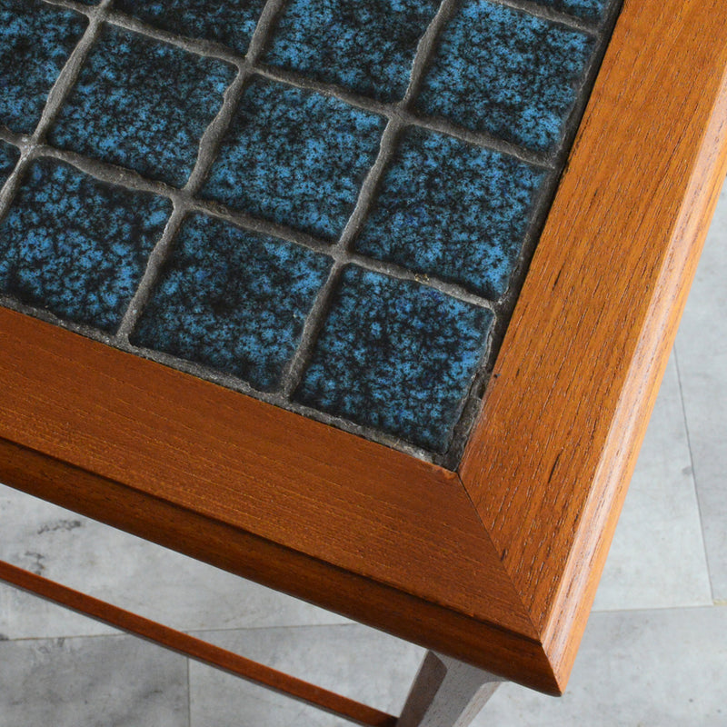 デンマークヴィンテージ ブルータイル チーク ローテーブル 8-61