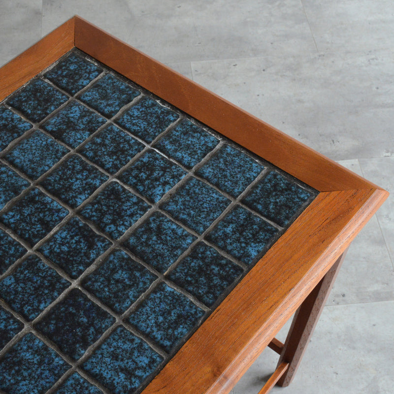 デンマークヴィンテージ ブルータイル チーク ローテーブル 8-61