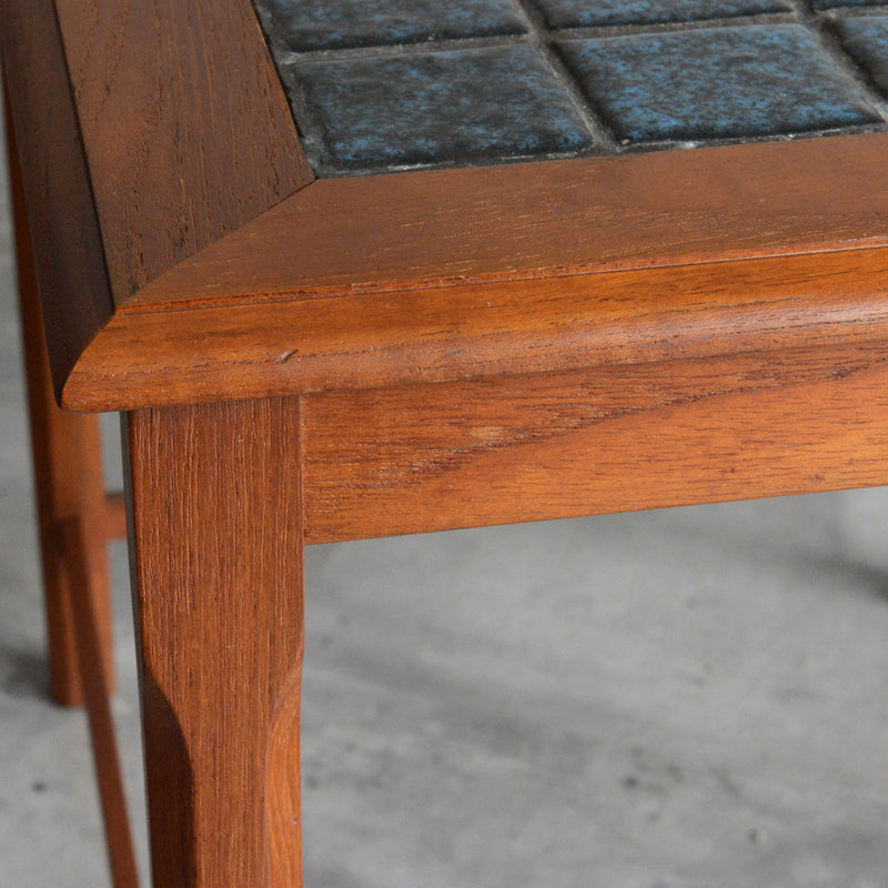 デンマークヴィンテージ ブルータイル チーク ローテーブル 8-61